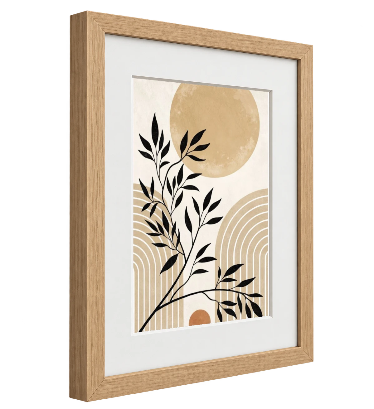 Natural wood classic frame with custom artwork